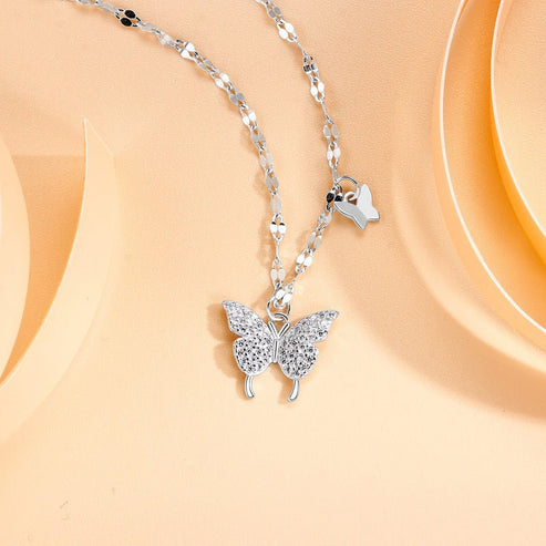 Butterfly Necklace For Women Light Luxury Minority High-grade Tassel Clavicle Chain