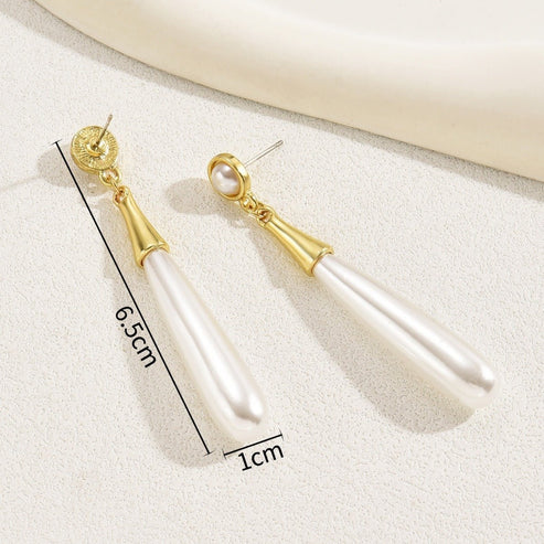 Pearl Earrings Drop-shaped Long Earrings Niche